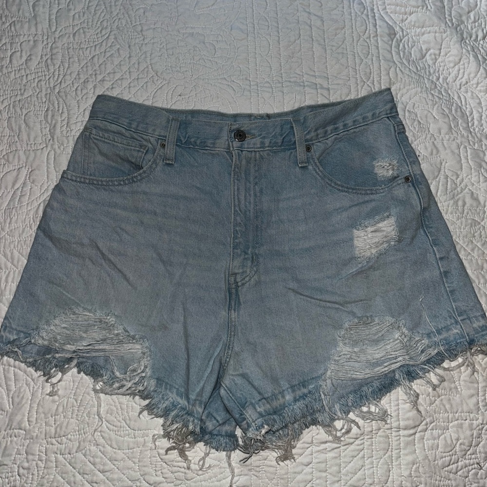 Levi's Frayed High-Waisted Shorts